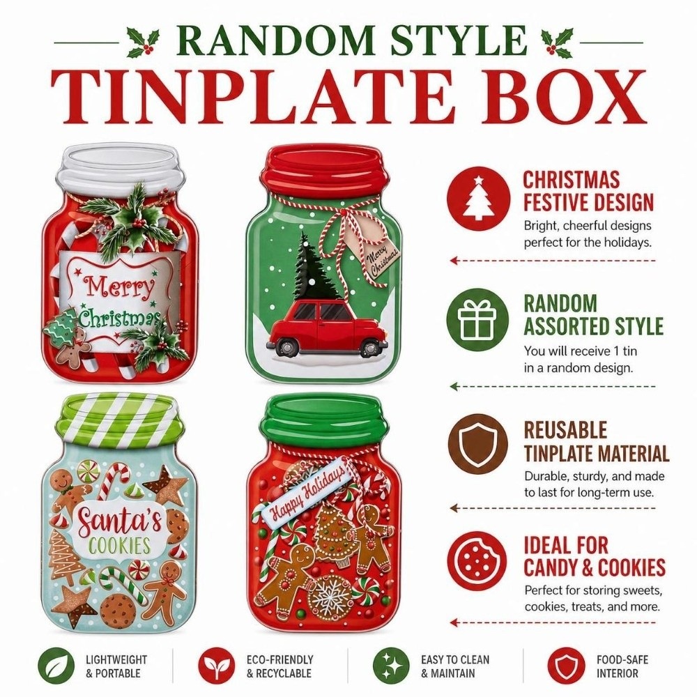 Boîte de Noël en métal avec co - Tin Container Lid avis et prix